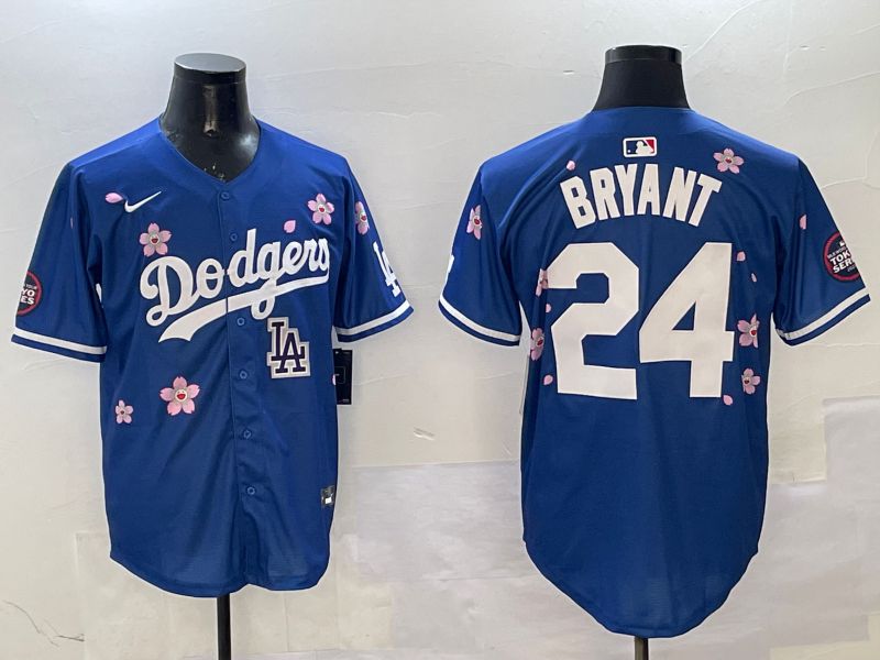 Men Los Angeles Dodgers 24 Bryant Blue Sakura Edition 2025 Nike MLB Jersey style 11